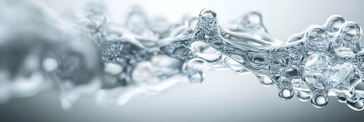 Wall Mural - Abstract 3D Render of Flowing Water Droplets