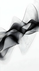 Canvas Print - Abstract Background of Black and White Waves Illustration