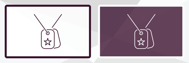 Poster - dog tag outline icon. linear vector from army and milatry concept. thin line white and black dog tag