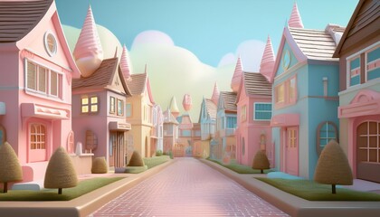 Wall Mural - Candy Castle in a Dreamy Land, digital art, fantasy, 