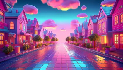 Wall Mural - Candy Castle in a Dreamy Land, digital art, fantasy, 