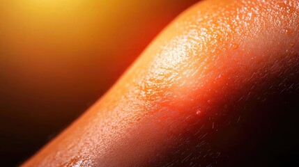 Poster - Close-up of a glowing skin surface showcasing texture, warmth, and natural beauty under soft lighting.