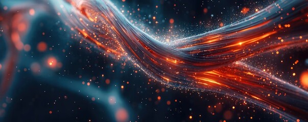 Poster - Abstract image showcasing dynamic light trails in vibrant colors, creating a sense of motion and energy.