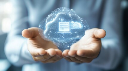 Poster - Cloud Computing Concept with Hands and Technology