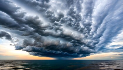 Wall Mural - Dramatic clouds looming over the vast ocean