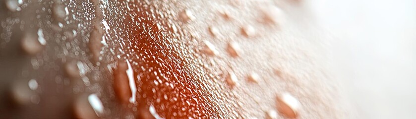 Poster - Close-up of skin with water droplets showcasing texture and freshness, ideal for beauty, wellness, and skincare themes.