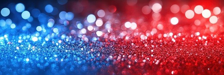 Canvas Print - Colorful Bokeh Background with Red and Blue Tones