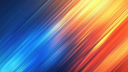 Poster - Abstract background with diagonal lines blending blue and orange hues. Smooth gradient transitions for a fluid, vibrant look.
