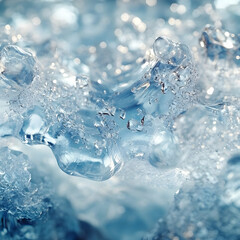 Wall Mural - abstract ice crystal photo - close up with bokeh