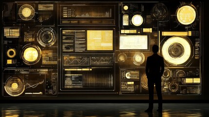 Poster - Futuristic Data Dashboard with User Interaction