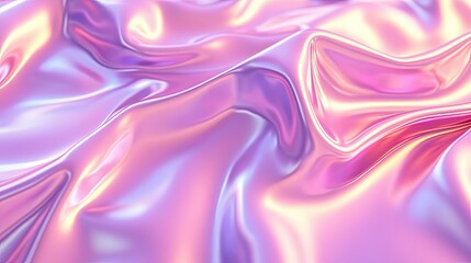 Poster - Abstract holographic background with pink and violet gradients. Shiny metallic texture creating fluid and surreal patterns. Minimalist yet striking design.