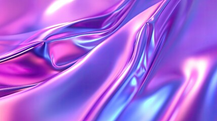 Poster - Blurred holographic background with shiny metallic foil effect. Abstract gradient transitions in violet and pink hues. Futuristic and minimal.