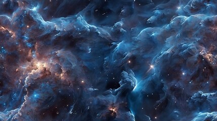 Wall Mural - Blue nebula with lightning in the universe