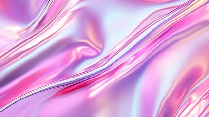 Poster - Blurred holographic background with shiny metallic foil. Gradient transitions in pink and violet hues, evoking a soft, dreamy feel.