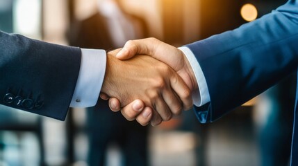 Professional Handshake in Business Setting