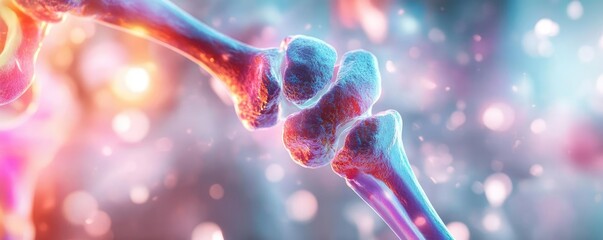 Poster - Close-up view of a joint, showcasing its intricate structure and vibrant colors, symbolizing health and anatomy.