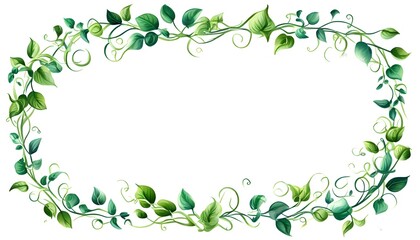 Wall Mural - Elegant watercolor wedding invitation frame featuring flowers, leaves, and greenery in a beautiful hand-drawn style on a pristine white background