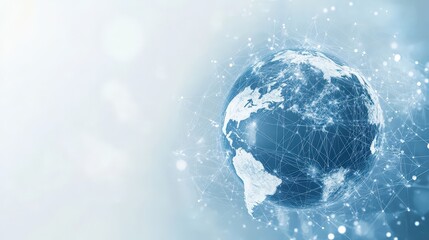 Poster - Abstract Globe with Network Connection Visualization