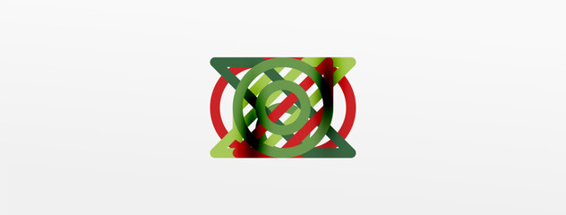 Aufkleber - Abstract background - colorful circle lines technology or business digital template