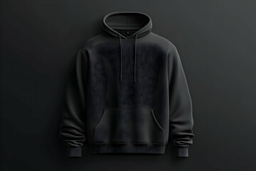 3D Black Hoodie Illustration - Minimalist Design