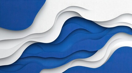 Poster - Blue and White Abstract Wave Pattern Design