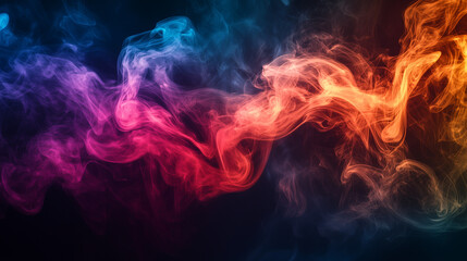 Wall Mural - Colorful Smoke with Red and Blue Gradient Flowing in an Abstract Swirl