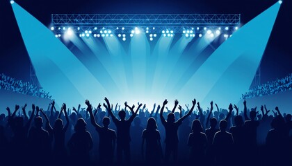 crowd concert filled with people illustration background