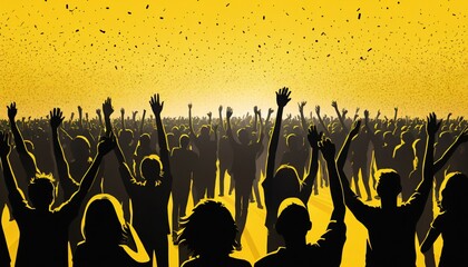 crowd concert filled with people illustration background