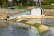 © Tosh Lubek - Renewable Energy River Hydro Scheme with Archimedean Screw Turbine Electricity Generator