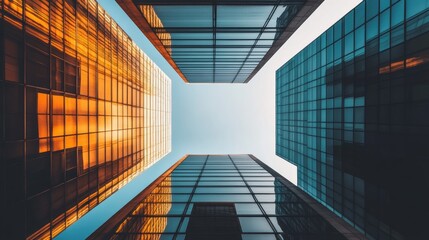 Poster - Vibrant Abstract Cityscape with Towering Structures