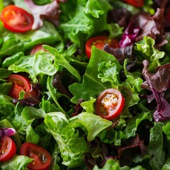 Leafy green salad with kale, spinach, and walnuts, nutrient-dense meal, brain health focus.