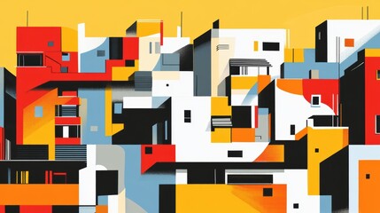 Poster - Abstract Urban Design with Asymmetrical Buildings
