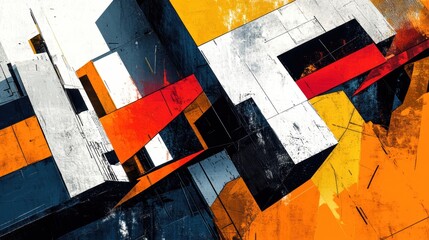 Poster - Abstract Urban Design with Asymmetrical Elements