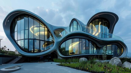 Poster - Organic Curving Architecture in Abstract Design