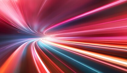 Wall Mural - Dynamic Light Trails in a Highway Tunnel, Blue and Orange Hues, Capturing Fast-Paced Urban Movement and Modern Technology