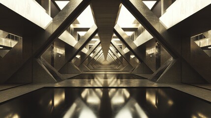 Poster - Symmetrical Abstract Architecture with Repeating Patterns