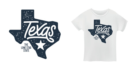 Wall Mural - texas. hand drawn usa state name t-shirt design on white background. modern typography for apparel p