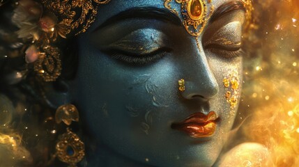 Fototapete - A digital app promoting Krishna consciousness through daily quotes, meditations