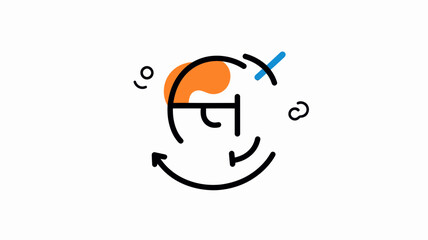 Poster - Modern Minimalist Typography Thin Line Icon for Trendy Update and Innovation Concepts, Perfect for Business Marketing and Technology Illustrations