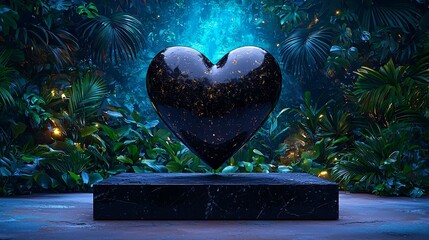 Wall Mural - Heart Shaped Sculpture in Vibrant Nature