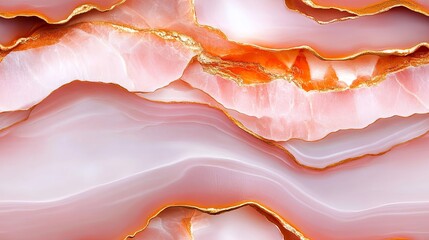 Canvas Print - Soft Pink Marble Texture with Flowing Patterns