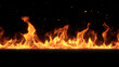 © Sawyer0 - Ogniste płomienie, intensywnie żółte i pomarańczowe, wyłaniają się z czarnego tła, tworząc dramatyczny kontrast.
