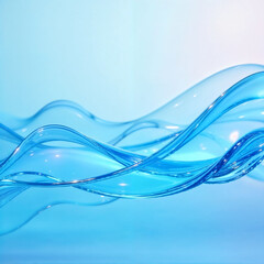 Poster - Transparent clear colorful glass or liquid waves. Neon pattern abstract background. 3d rendering