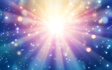 sunburst background with sparkling bokeh lights, generative ai