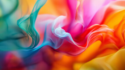 Poster - Bright and vibrant abstract patterns swirl together with blue, pink, and orange hues, creating a lively artistic expression in motion