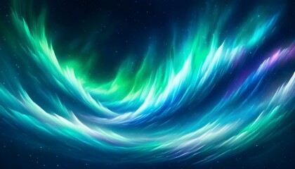 Wall Mural - Mesmerizing Abstract Winter Aurora with Vibrant Colors and Blank Space for Text