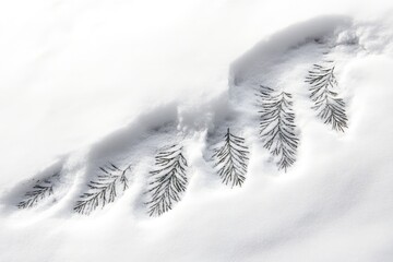 Wall Mural - Imprints of Pine Needles in Fresh Snow