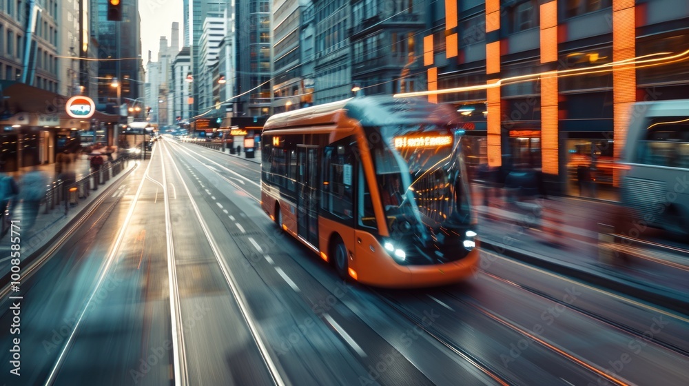 Autonomous Public Transit With Self Driving Buses Navigating Busy City ...