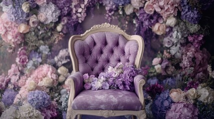 Purple Floral photoshoot studio.