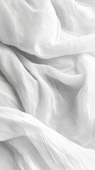 Wall Mural - Elegant white fabric flowing in soft waves, perfect for background or design projects. Ideal for modern aesthetics and minimalist themes.